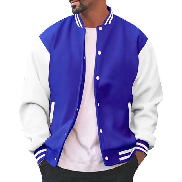 Veste de Mode pour Hommes Ajustée Décontractée Style Baseball Classique Collège