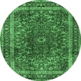 thumbnail image 1 of Ahgly Company Indoor Round Persian Emerald Green Traditional Area Rugs, 3' Round, 1 of 4
