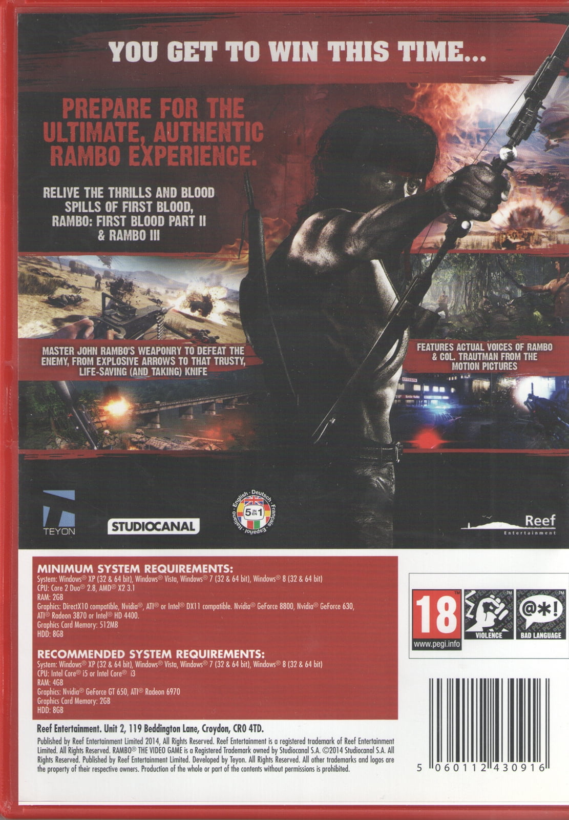 Rambo The Video Game (PC) You get to win this time... (Win 8/7/XP)
