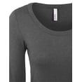 thumbnail image 5 of Long Sleeve Solid Basic Drape Top Side Shirring Tunic, 5 of 14