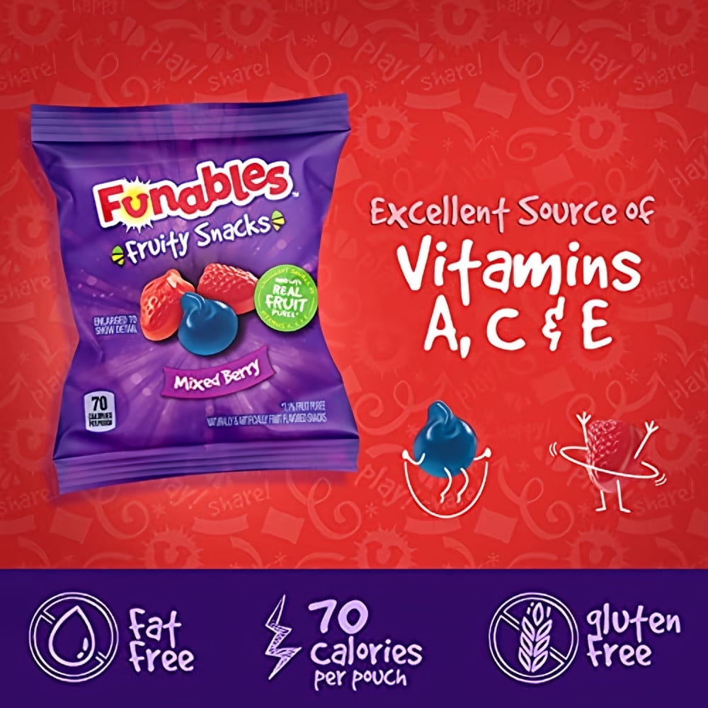 Funables Fruit Snacks Mixed Berry (Pack of 5)