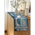 thumbnail image 5 of Table Runner 48 Inches Long for Kitchen Dining, Coastal Dresser Scarf Farmhouse, Dining Table Decorations for Wedding/Parties, Window Nautical Beach Blue Seaside 13 x 48 In, 5 of 9