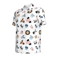 thumbnail image 2 of Vsdgher Cartoon Animals Print Men's Short Sleeve Stretch Polo Shirt, Moisture-Wicking Performance Polo Shirt, 2 of 8