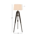 thumbnail image 4 of DecMode 62" Tripod Black Floor Lamp with Cream Fabric Shade, 4 of 16