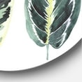 thumbnail image 3 of Designart 'Tropical Calathea Leaves On White' Bohemian & Eclectic Circle Metal Wall Art 29x29 - Disc of 29, 3 of 5