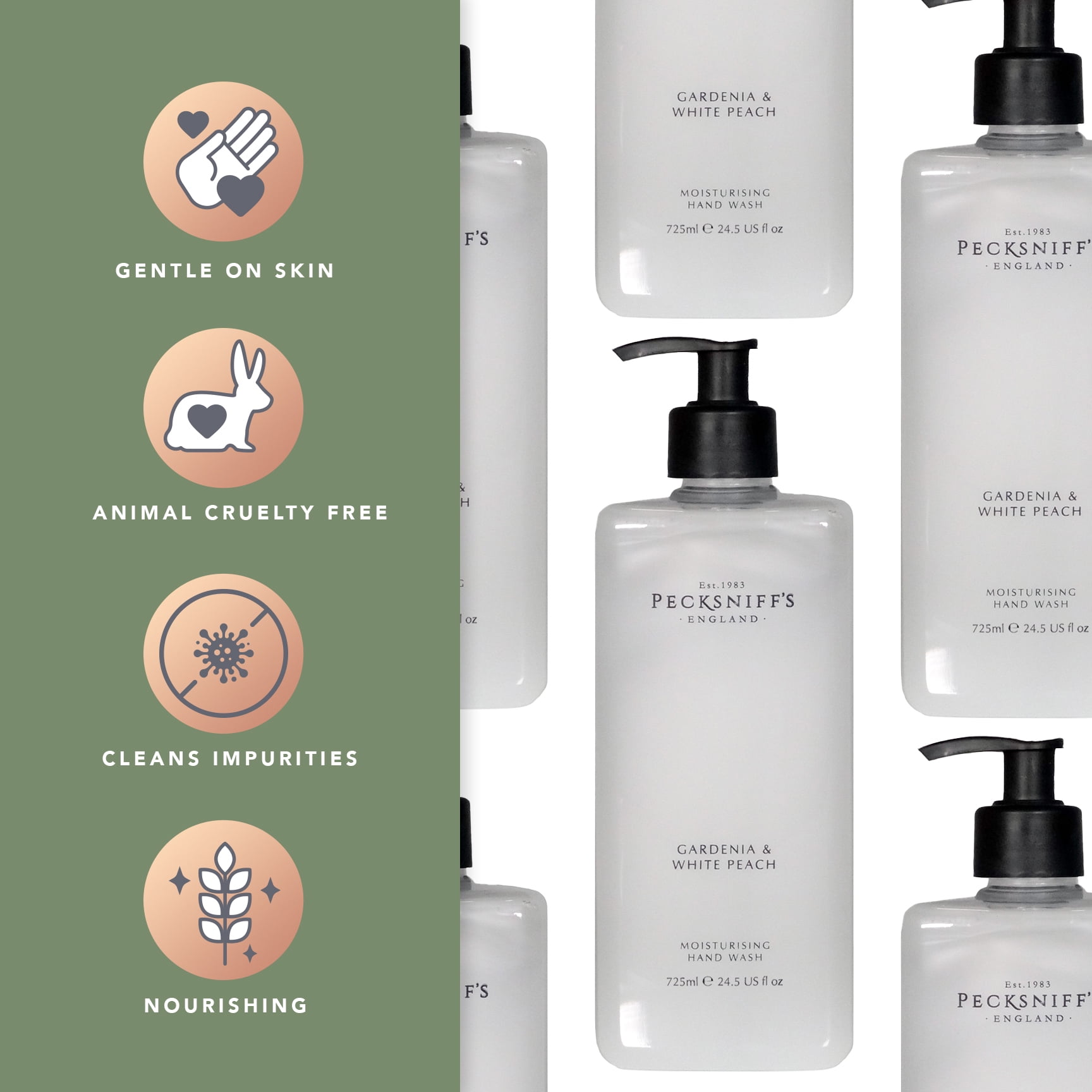 Pecksniff's Gardenia & White Peach Hand Wash – 725 ml/25.36 Fl Oz