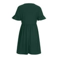 thumbnail image 5 of CEHVOM Robes T-Shirt Décontractées d'Été pour Femmes à Volants Manches Courtes Amples Robe de Soirée en Solde, 5 of 5