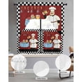 thumbnail image 2 of Chef Swag Curtains for Living Room/Bedroom Windows, Cartoon Red Food Cooking Black White Buffalo Check Kitchen Curtains and Valances Set 36 Inch Length, Light Filtering Swags Valance Curtain Panels, 2 of 5