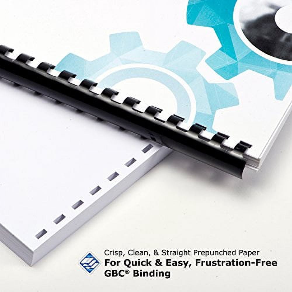 PrintWorks Professional Prepunched Paper, 8.5 x 11, 24 lb, GBC CombBind 19-Hole Punched Report & Presentation Paper, 500 Sheets, White (04329)