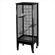 A&E Cage SA2420H PL-BK Medium - 4 Level Small Animal Cage On Casters, Platinum And Black