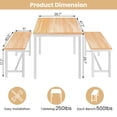 thumbnail image 4 of Cvortll Dining Room Table Set, Kitchen Table Set with 2 Benches for 4, Kitchen Table 28.7"H, 4 of 12