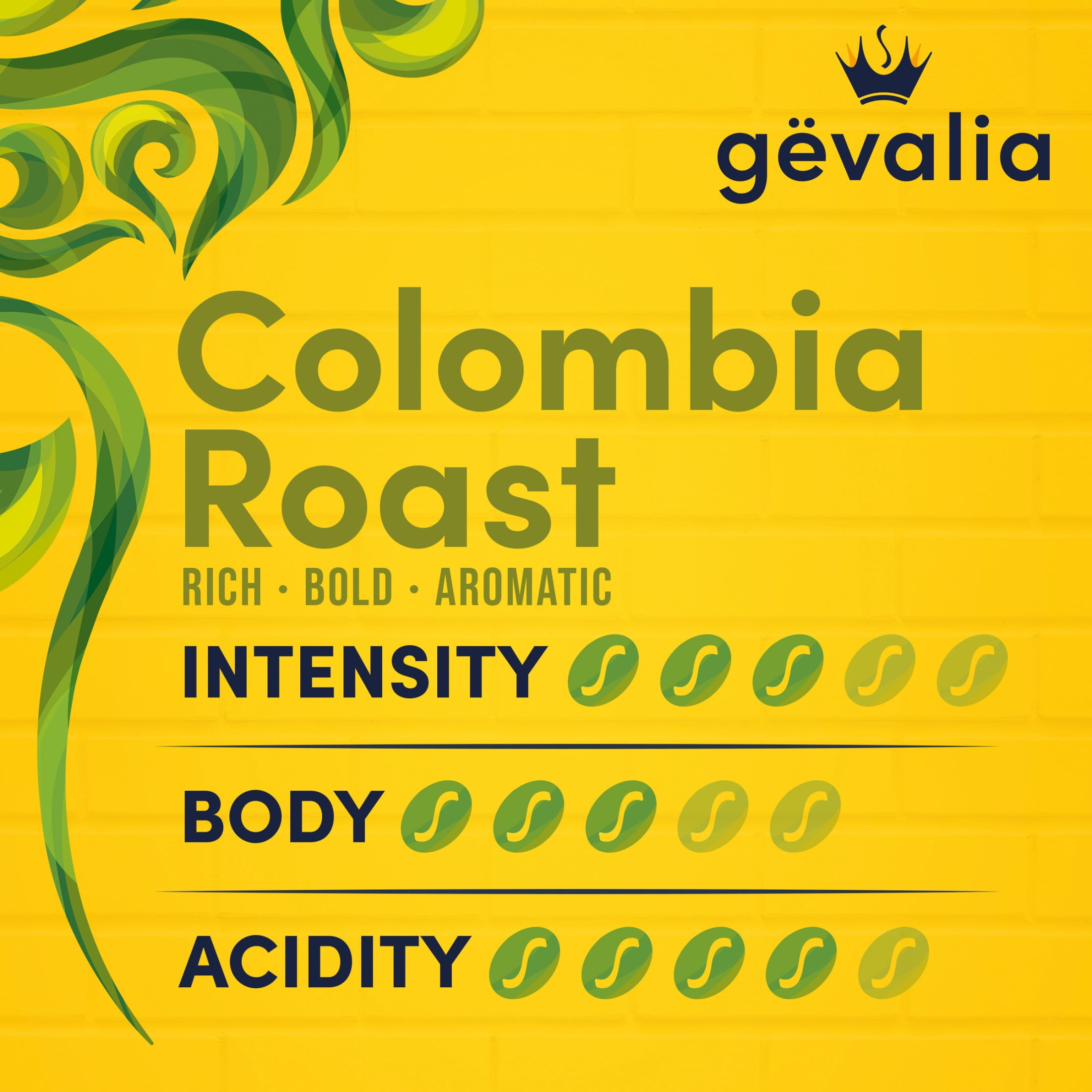 Gevalia Colombia Medium Roast Ground Coffee, 31.9 oz Canister