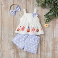thumbnail image 3 of Toddler Baby Girls Set Sleeveless Sling Sweet Tube Print Tops + Dots Shorts Outfit Summer Outdoor Girls Clothes, 3 of 4