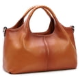 thumbnail image 1 of Iswee - Bolsos de hombro de piel auténtica, bolsos y bolsos para mujer, diseño de portafolios cruzada, tamaño mediano, Sorrel, M, 1 of 5
