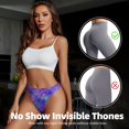 thumbnail image 4 of Thongs for Women - aesthetic galaxy sky blue purple No Show Seamless Womens Thongs Underwear, Soft Stretch G String Thongs for Women,Cuteness Ladies Thong Bikini Panties Briefs, 4 of 5