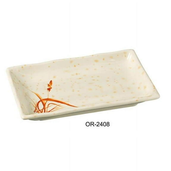 Yanco OR-2408 8 x 5.5 in. Orchis Rectangular Plate, Gold - Pack of 48