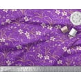 thumbnail image 2 of Soimoi Cotton Cambric Fabric Leaves & Azalea Floral Print Sewing Fabric Yard 42 Inch Wide, 2 of 3