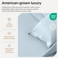 thumbnail image 4 of Threadmill California King Sheets, Certified American Supima Cotton Sheets, 1200 Thread Count Hotel Quality Sheets, 4 Piece Luxury Bed Sheets Set with Elasticized Extra Deep Pocket, Light Blue, 4 of 9