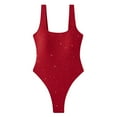 thumbnail image 6 of HOMBOM Womens Swimsuit Tummy Control Sparkly One Piece Red Bathing Suit for Young Women Sports, 6 of 7