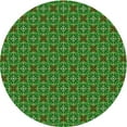 thumbnail image 1 of Ahgly Company Machine Washable Indoor Round Transitional Dark Forest Green Area Rugs, 6' Round, 1 of 7