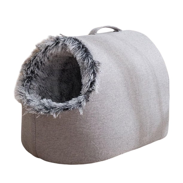 Nido de casa para gatos transpirable, cama para perros pequeños, cálida para Gris claro Zulema casa del gato