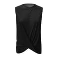 thumbnail image 5 of Sngxgn Women's Sleeveless Tank Top Crewneck Ruched Slim Fitted Crop Tank Tops(Black,XL), 5 of 8