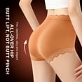 thumbnail image 4 of Ohufall Women's Cotton Underwear Sexy Solid Color Lace High Waist Tummy Control Shapewear Panty Lightweight Breathable Hip Lift Brief, 4 of 6