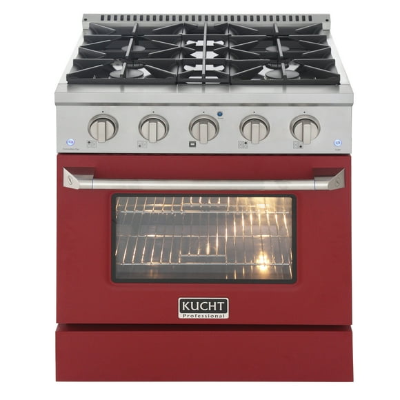 KUCHT Professional 30 in. 4.2 cu. ft. Gas Range with Convection Oven and Red Door