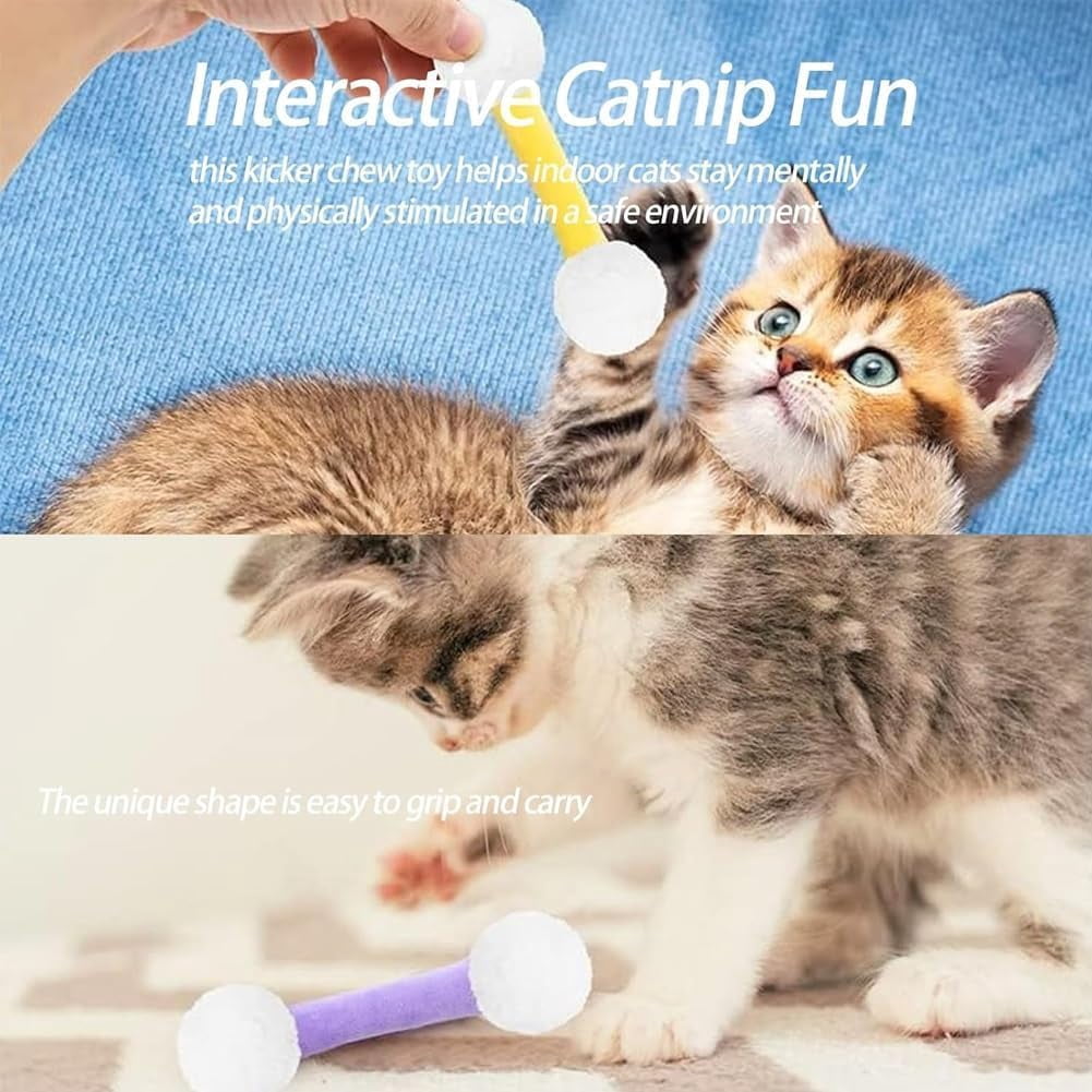 Q Tip Cat Toy, Soft Plush Cat Kick Stick for Indoor Cats Giant Cotton Swab Catnip Kicker Toy, Interactive Bite & Play Toy Funny Cats Toy Gift