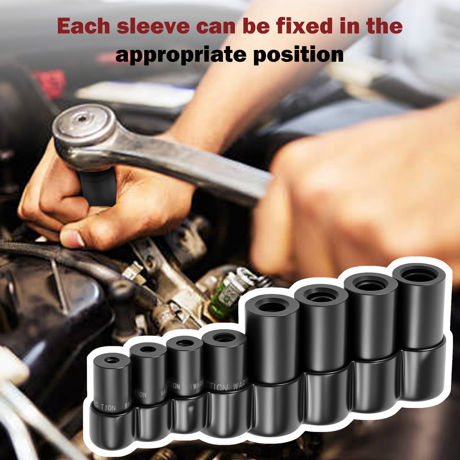 Ikoopy 8Pcs Tap Socket Set 1/4 Inch and 3/8 Inch Drive Tap Holder Socket Kit with Socket Holder for Tight Space Fractional MCTI Standard