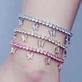 thumbnail image 3 of Layered Ankle Bracelets Set for Women Butterfly Beach Rhinestone Anklet, 3 of 4