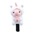 thumbnail image 3 of Vsenkes Golf Wood Head Cover Club Head Cover Cute Pork Transport Protection Plush Golfer White for Driver, 3 of 9