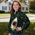 thumbnail image 2 of Uorisanigo Shark Print Quarter Zip Pullover Sweatshirts for Teen Girls, Casual Long Sleeve Pullover Crop Tops, Loose Cropped Hoodies Shirts for Vacation Shopping Exercise Wear, 2 of 6