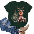 thumbnail image 5 of Kaprioy Christmas Shirts For Women 2025 Xmas Graphic Trees Shirt Winter T-Shirt Family Clothes Trendy Going Out Tops Dark Green, XL, 5 of 6