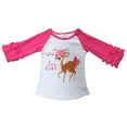 thumbnail image 2 of Little Girl Kids Be The Queen Reindeer Floral Shirt Top Tee T-Shirt White Pink 2T XS (318537), 2 of 2