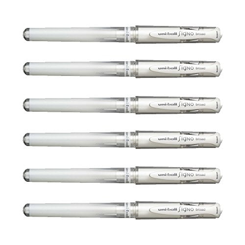 3Set X Uni-Ball Signo Broad Point Gel Impact Pen - White Ink - Total 18  Pens/Made in Japan