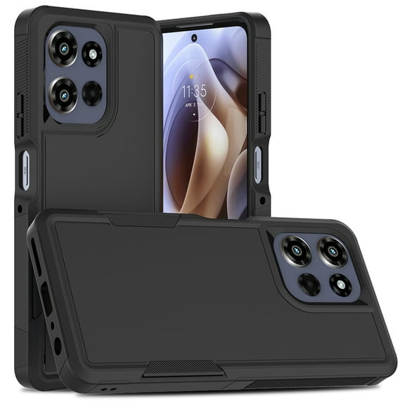 Dteck for Moto G Power 5G 2025 Case, Dual Layer Heavy Duty Rugged Shockproof Protective Phone Cover for Motorola Moto G Power 5G 2025,Black