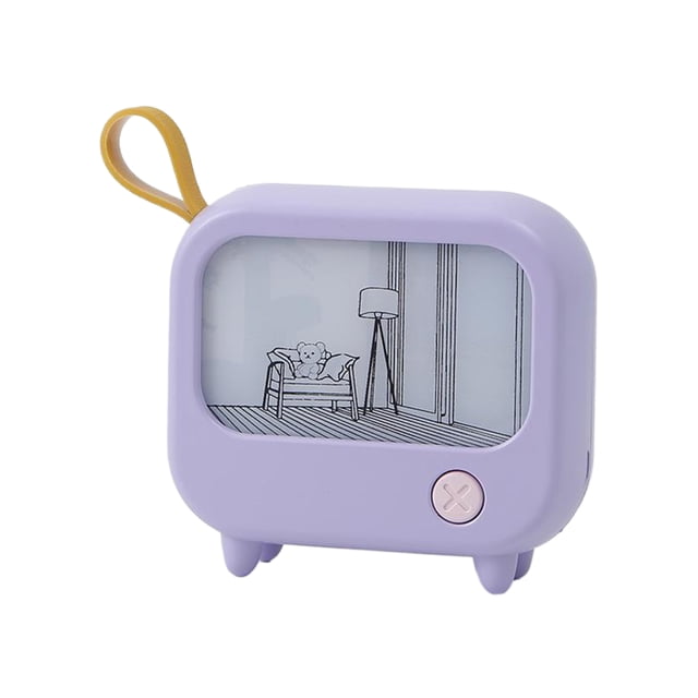 Bewildely Lámpara ABS, luz nocturna, iluminación de pintura para TV, de plástico, decoración de TV de alto valor, lámpara de pequeña Decoración del hogar violeta