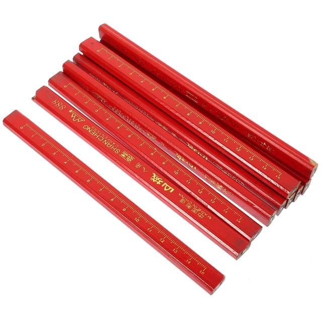 TABLZONE Ensemble de 72 Recharges de Crayons de Charpentier pour Travailleurs du Bois Outils de Menuiserie Rouges Surface de Marquage