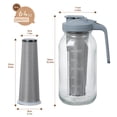 thumbnail image 4 of Novelinks Glass Pitcher with Filter,64 Oz Wide Mouth Mason Jar Pitcher with Pour Spout Handle Lid for Lemonade, Cold Brew Coffee, Ice Beverage, Iced Juice,Sun Tea, Fruit Drinks ,Black, 4 of 5