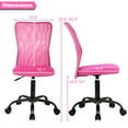 thumbnail image 6 of NiamVelo Pink Office Chair Adjustable Armless Mesh Computer Desk Chair with Lumbar Support, Ergonomic Mid Back Swivel Task Executive Chair, Pink, 6 of 8