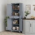 thumbnail image 2 of HOMCOM 67" Freestanding Kitchen Pantry Storage Cabinet with Doors and Shelf Adjustability, Kitchen Shelving Furniture for Small Spaces, Gray, 2 of 10