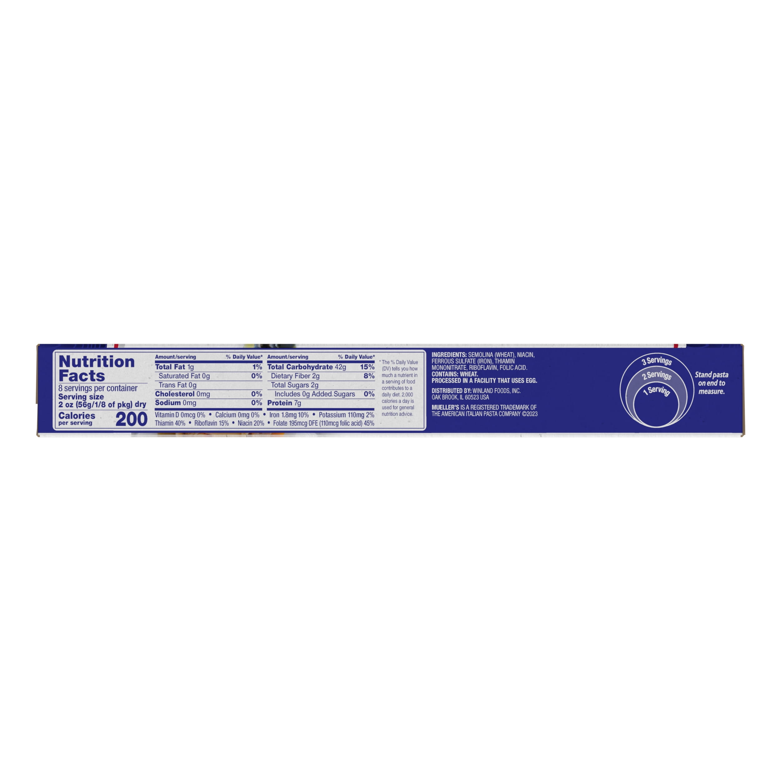 (2 pack) Mueller's Sodium-Free, Cholesterol-Free Angel Hair Capellini Pasta, 16 oz (Shelf-Stable)