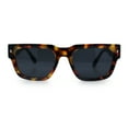 thumbnail image 3 of Retro Gentlemanly Hipster Thick Horn Rim Rectangular Sunglasses Tortoise - Black, 3 of 8