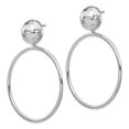 thumbnail image 2 of Leslie's 925 Sterling Silver Rhod-plated Dangle Hoop Post Earrings; for Adults and Teens; for Women and Men, 2 of 3