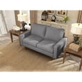 thumbnail image 3 of Saint Birch Upholstery Square Arms Poland Loveseat with Tapered Wood Legs - Gray, 3 of 13
