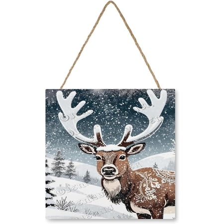Reindeer Wooden Wall Décor 12×12 – Rustic Farmhouse Christmas Sign for Cabins Kitchens Bedrooms and Festive Holiday Seasonal Decorations Reindeer Wooden Wall Décor 12×12 – Rustic Farmhouse Christmas Sign for Cabins Kitchens Bedrooms and Festive Holiday Seasonal Decorations