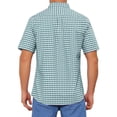 thumbnail image 3 of CAMISAS CHIC para HOMBRE con cuello puntiagudo, de manga corta, a cuadros, con botones, camisa de vestir de negocios XL en verde y blanco, 3 of 6