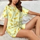thumbnail image 4 of Fotbe Bananas Conjunto de Pijama Estampado para Mujer, 2 Piezas, Ropa de Dormir con Camiseta de Manga Corta y Shorts Suaves-XX-Large, 4 of 6
