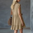 thumbnail image 5 of Summer Plus Size Dresses for Womens 2026 Fashion Crewneck Loose Half Sleeve Solid Knee-length Dress, 5 of 5